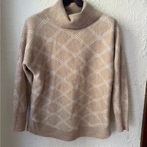 Liz Claiborne Beige Cowl Neck Sweater